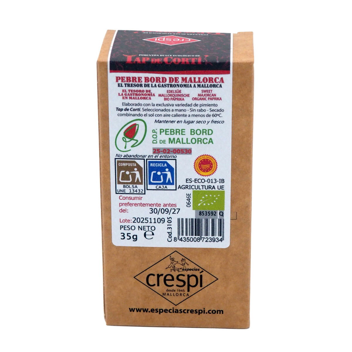 “Tap de Cortí”- pimentón dulce mallorquín